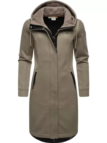 Ragwear Mäntel Ragwear Damen Leichter Rippstrick-Übergangsmantel lang windabweisend mit Kapuze Letti Long Bonded XS-6XL