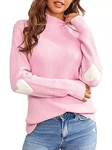 Saodimallsu Pullover & Strickmode Saodimallsu Strickpullover Damen Herzform Lässig Rollkragenpullover Herbst Winter Pulli Grobstrick Sweater