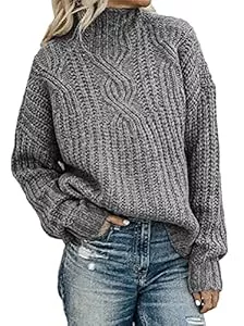 ORANDESIGNE Pullover & Strickmode ORANDESIGNE Pullover Damen Casual Lose Pulli Langarm Oberteile Damen Elegant Einfarbig Rollkragenpullover Batwing Oversize Rollkragenpullover Strickpullover