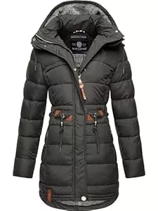 Navahoo Mäntel Navahoo Damen Wintermantel Steppmantel Winterjacke Kurzmantel warm gefüttert abnehmbare Kapuze Daliee XS-XXL