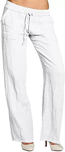 Caspar Hosen Caspar KHS025 Damen Casual Sommer Leinenhose