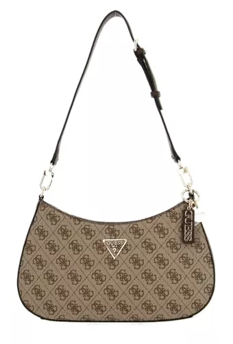 GUESS Taschen & Rucksäcke GUESS Noelle Top Zip Shoulder Bag Latte Logo/Brown