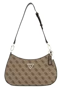 GUESS Taschen & Rucksäcke GUESS Noelle Top Zip Shoulder Bag Latte Logo/Brown