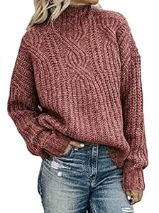 ORANDESIGNE Pullover & Strickmode ORANDESIGNE Pullover Damen Casual Lose Pulli Langarm Oberteile Damen Elegant Einfarbig Rollkragenpullover Batwing Oversize Rollkragenpullover Strickpullover