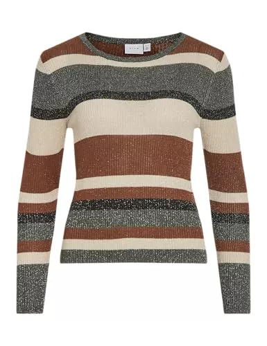 Vila Pullover & Strickmode Vila Damen Viember Open O-Neck L/S Glitter Knit Top