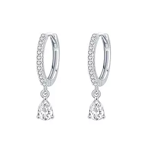 FAZKAR Schmuck Ohrringe Silber 925 Hängend Creolen Silber 1 Pair Silber Ohringe Damen Hypoallergic Ohrringe für Mädchen Frauen 12mm