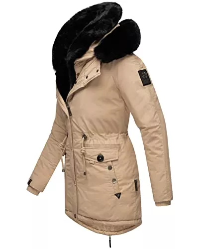 Navahoo Mäntel Navahoo Damen Warmer Winterparka mit doppelter Kunstpelz-Kapuze Sweety Deluxe XS-XXL