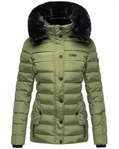 Navahoo Jacken Navahoo Damen warme Winter Steppjacke mit Abnehmbarer Kunstfell-Kapuze Milianaa XS-3XL