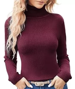 Hotouch Pullover & Strickmode Hotouch Pullover Damen Rollkragenpullover Winter Strickpullover Elegant Langarmshirt Sweatshirt Rollkragenshirt Feinstrick Pulli Slim Fit Basic Obertiele S-XXL