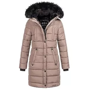 Navahoo Mäntel Navahoo Winterjacke Damen - Wasserabweisend, Warm, Kapuze, Winddicht - Wintermantel Lang, Mantel Frauen, Teddyfell gefüttert - Stehkragen, 7 Taschen, verlängerter Zipper