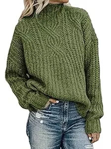 ORANDESIGNE Pullover & Strickmode ORANDESIGNE Pullover Damen Casual Lose Pulli Langarm Oberteile Damen Elegant Einfarbig Rollkragenpullover Batwing Oversize Rollkragenpullover Strickpullover