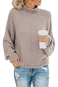 Imuedaen Pullover & Strickmode Imuedaen Pullover Damen Elegant Winter Rollkragenpullover Strickpullover Grobstrickpullover Casual Lose Langarm Pulli Oberteile