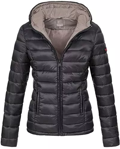 MARIKOO Jacken MARIKOO Damen Übergangsjacke leichte Steppjacke kurz mit Kapuze Lucy XS-3XL
