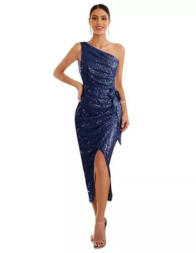 GRACE KARIN Cocktail GRACE KARIN Damen Pailletten Cocktailkleid Ärmellos Glitzer Abendkleid für Hochzeit Partykleid