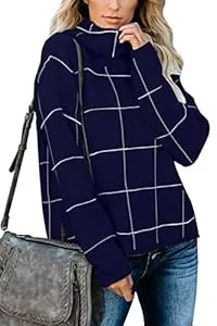 AOISAGULA Pullover & Strickmode AOISAGULA Damen Turtleneck Sweater Pullover Gitter Langarm Oberteile Casual Winter Strickpullover Gemütlich Warmhalten