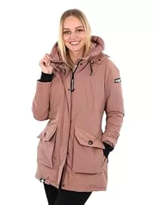 Navahoo Jacken Navahoo Damen Winter Parka Jacke mit Stehkragen und Kapuze gefüttert B923