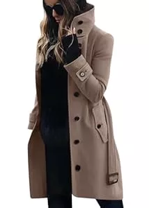 shownicer Mäntel shownicer Mantel Damen Trenchcoat Herbst Winter Langarm Revers Cardigan Elegante Einfarbig Knöpfe Mantel Warm Übergangsmantel Wintermantel Jacke Parka Wollmantel Outwear