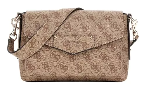 GUESS Taschen & Rucksäcke GUESS Eco Brenton Flap Shoulder Bag Latte Logo