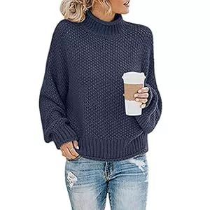 Kswlwccpp Pullover & Strickmode Kswlwccpp Winter Pullover Für Damen, Casual Elegant Langarm Strickpullover Winterpullover Grobmaschig Strick Schwarz Grobstrickpullover Oversize Damen Pullover Warmer Pullover