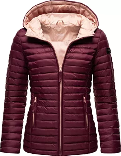 MARIKOO Jacken MARIKOO Damen leichte Übergangsjacke Steppjacke mit Kapuze Asraa XS-3XL