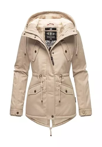 MARIKOO Jacken MARIKOO Damen Winter Jacke Parka Winterjacke Teddyfell gefüttert B376