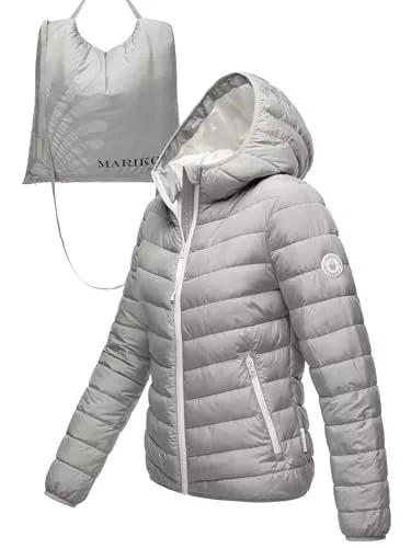 MARIKOO Jacken MARIKOO Damen leichte Übergangsjacke Kurze Steppjacke mit innen eingenähter Tragetasche zum einfachen Verstauen und praktischem Umhängen der Jacke Pack Mich EIN S-3XL
