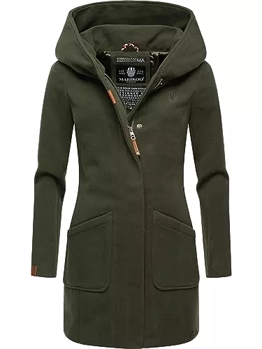 MARIKOO Mäntel MARIKOO Damen Wollmantel Warmer Trenchcoat mit Kapuze Maikoo XS-5XL