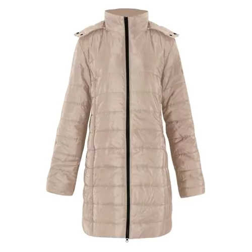 FUPODD Jacken Daunenmantel Damen Mit Kapuze Winterjacke Damen Warm Gefüttert Steppjacke Damen Outdoor Wintermantel Damen Lang Daunenjacke Frauen Zipper Mantel Damen Winter Puffer Skijacke Dicke Steppmantel