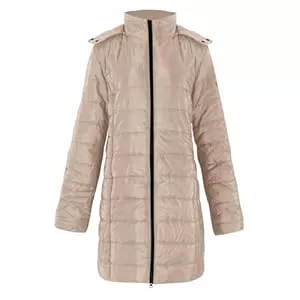 FUPODD Jacken Daunenmantel Damen Mit Kapuze Winterjacke Damen Warm Gefüttert Steppjacke Damen Outdoor Wintermantel Damen Lang Daunenjacke Frauen Zipper Mantel Damen Winter Puffer Skijacke Dicke Steppmantel