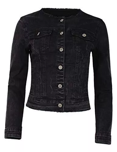 Fraternel Jacken Fraternel Damen Jeansjacke ausgefranst Vintage Stretch