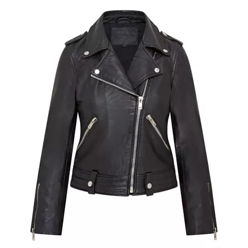 Infinity Leather Jacken Infinity Leather Schwarze Klassische Brando Motorradfahrer Lederjacke für Damen