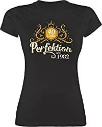 Shirtracer T-Shirts Shirtracer - Geburtstag - 40 Jahre Perfektion 1981-40. Geburtstag - Tailliertes Tshirt für Damen und Frauen T-Shirt