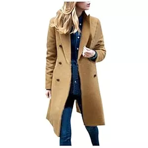 Zeiayuas Mäntel Zeiayuas Damen Blazer Winterdicke Winterjacke Damen Wolljacke Wollmantel Langarm Umlegekragen Übergangsjacke Hemdjacke Lässig Einfarbige Winter Mantel Hemdjacke Windbreaker Elegant Jacke Mantel