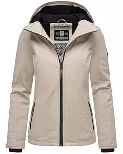 MARIKOO Jacken MARIKOO leicht gefütterte Damen Übergangsjacke kurz Outdoor-Jacke mit Jersey-Innenfutter und großer Kapuze Brombeere XS-6XL