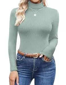 Ekouaer Pullover & Strickmode Ekouaer Rollkragenpullover Damen Langarm Basic Langarmshirt Slim Fit Rollkragenshirt für Winter, S-XXL