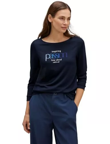 Street One Langarmshirts Street One Damen T-Shirt 3/4 Arm mit Wording