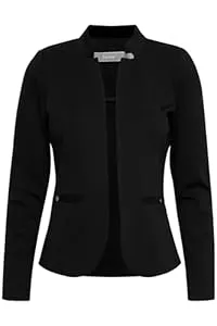 fransa Blazer fransa FRCEDILAN Damen BlazerKurzblazer Jacke Stehkragen ohne Knopfleiste Taschen mit Druckknopf