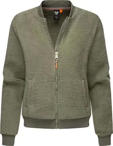 Ragwear Jacken Ragwear Damen kuschelige Teddy-Fleecejacke warme Plüschjacke mit elastischen Bündchen Cairro XS-XXL