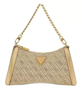 GUESS Taschen & Rucksäcke GUESS Dili Top Zip Shoulder Bag Latte Logo