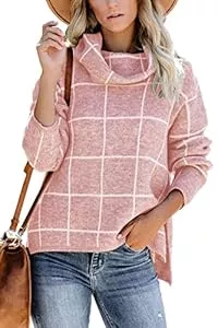 AOISAGULA Pullover & Strickmode AOISAGULA Damen Turtleneck Sweater Pullover Gitter Langarm Oberteile Casual Winter Strickpullover Gemütlich Warmhalten