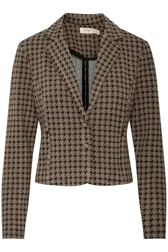 fransa Blazer fransa FRNOREEN Damen Blazer Longblazer/Kurzblazer Jacke Knopfverschluss Muster Regular fit