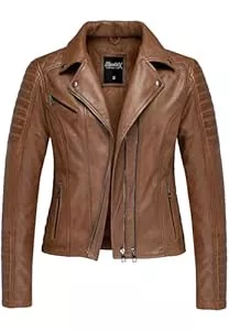 REPUBLIX Jacken REPUBLIX Damen Echtleder Jacke Biker Zipper Lederjacke RJ-8007