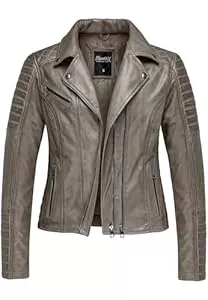 REPUBLIX Jacken REPUBLIX Damen Echtleder Jacke Biker Zipper Lederjacke RJ-8007