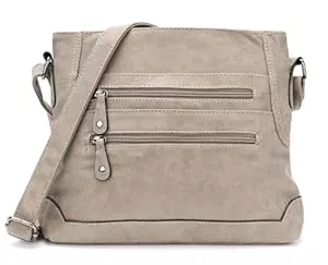 irisaa Taschen & Rucksäcke irisaa Schultertasche Damen Handtasche, Medium Umhängetasche praktische Henkeltasche mit vielen Fächern, Vintage Look mit Reißverschluss