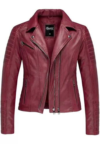 REPUBLIX Jacken REPUBLIX Damen Echtleder Jacke Biker Zipper Lederjacke RJ-8007