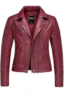 REPUBLIX Jacken REPUBLIX Damen Echtleder Jacke Biker Zipper Lederjacke RJ-8007