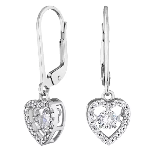 JC JEWELLER CARAT Schmuck JC Jeweller Carat Damen Ohrringe Silber 925 Tanzendes Zirkon Dance Ohrringe Tanzenden Steine Hängende Ohrringe für Frauen Geschenke für Frauen