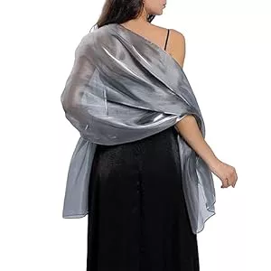 Ladiery Schals & Tücher Ladiery Seide Schals und Wraps für Abendkleider Frauen Sheer Soft Brautjungfer Hochzeit Shawl Party Organza Stole