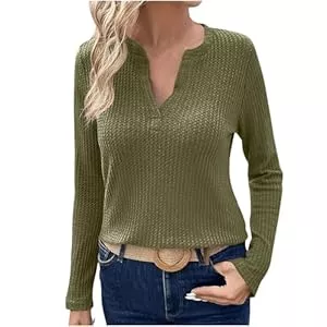 Generisch Pullover & Strickmode Pullover Damen Puffärmel Langarmshirt Warm Strickpullover Sweatshirt ohne Kapuze Baumwolle Pulli Tops Locker Bequem Oberteile Einfarbig Basic Shirt Sweater Frauen Langarm Strickpulli