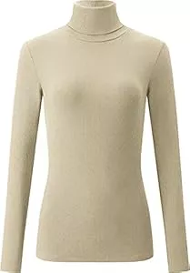 Mikos Pullover & Strickmode Mikos Damen Rollkragenpullover Pullover Rollkragen Baumwolle Leichter Rolli Herbst Winter Slim, Klassischer Rollkragen Langarm (705)